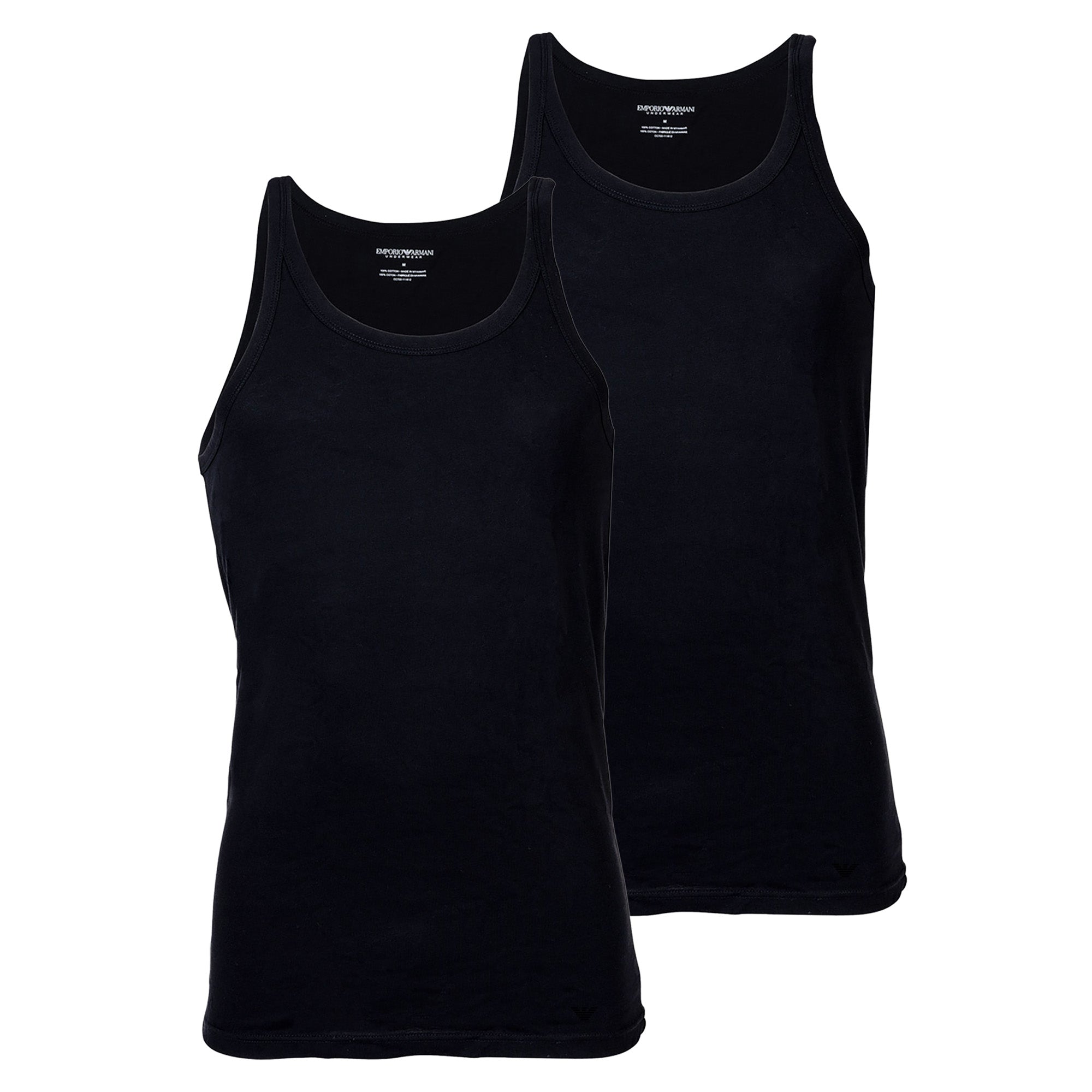 EMPORIO ARMANI Men’s Tank Tops, 2-Pack - PURE COTTON, Undershirts, Sleeveless, Cotton