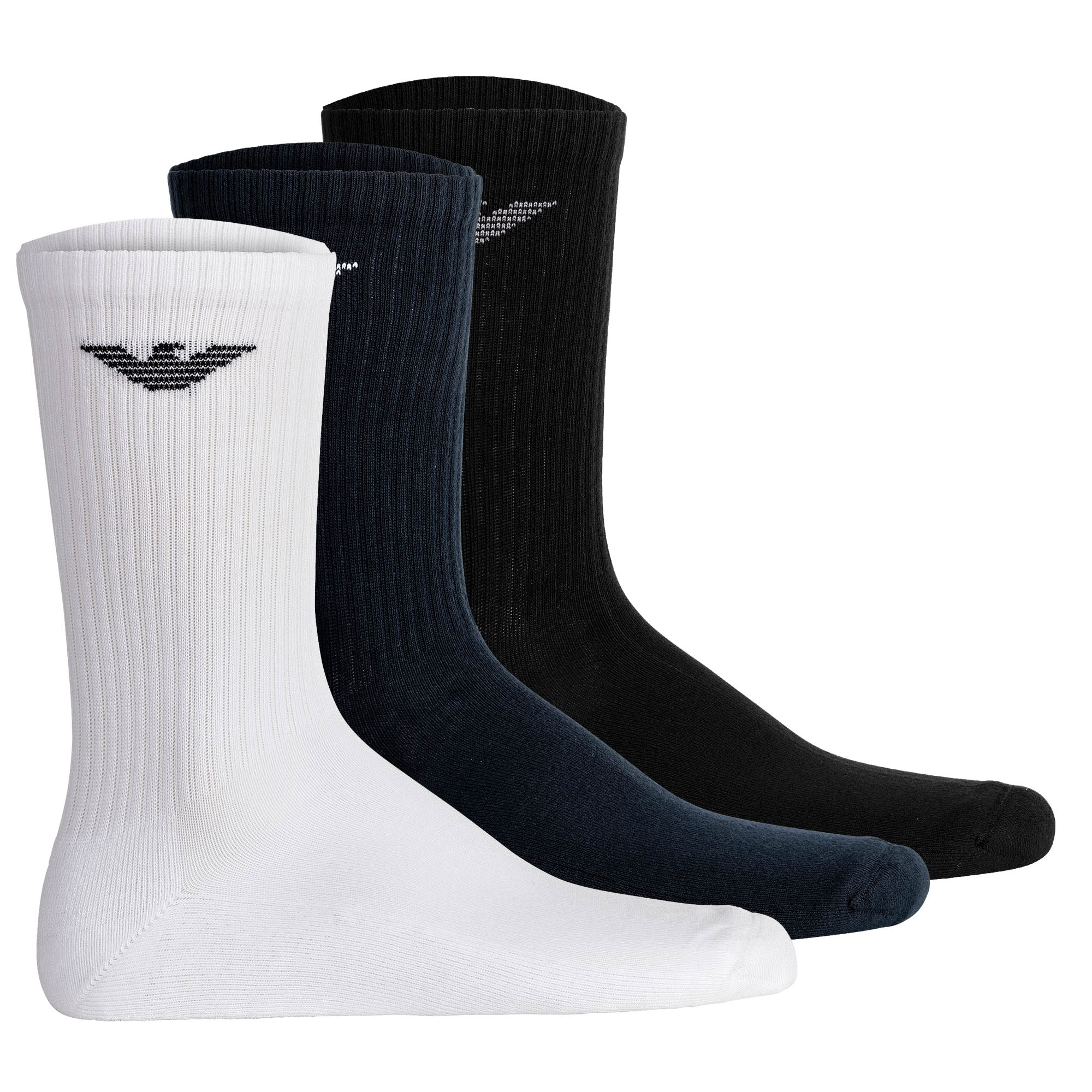 EMPORIO ARMANI Herren Socken, 3er Pack - SPORTY SPONGE, Short Socks, One Size