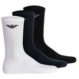 EMPORIO ARMANI Herren Socken, 3er Pack - SPORTY SPONGE, Short Socks, One Size