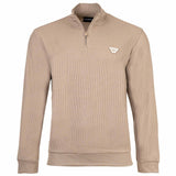 EMPORIO ARMANI Men’s Half-Zip Sweatshirt - WAFFLE TERRY, Waffle Texture, Stand-Up Collar, Cotton Blend