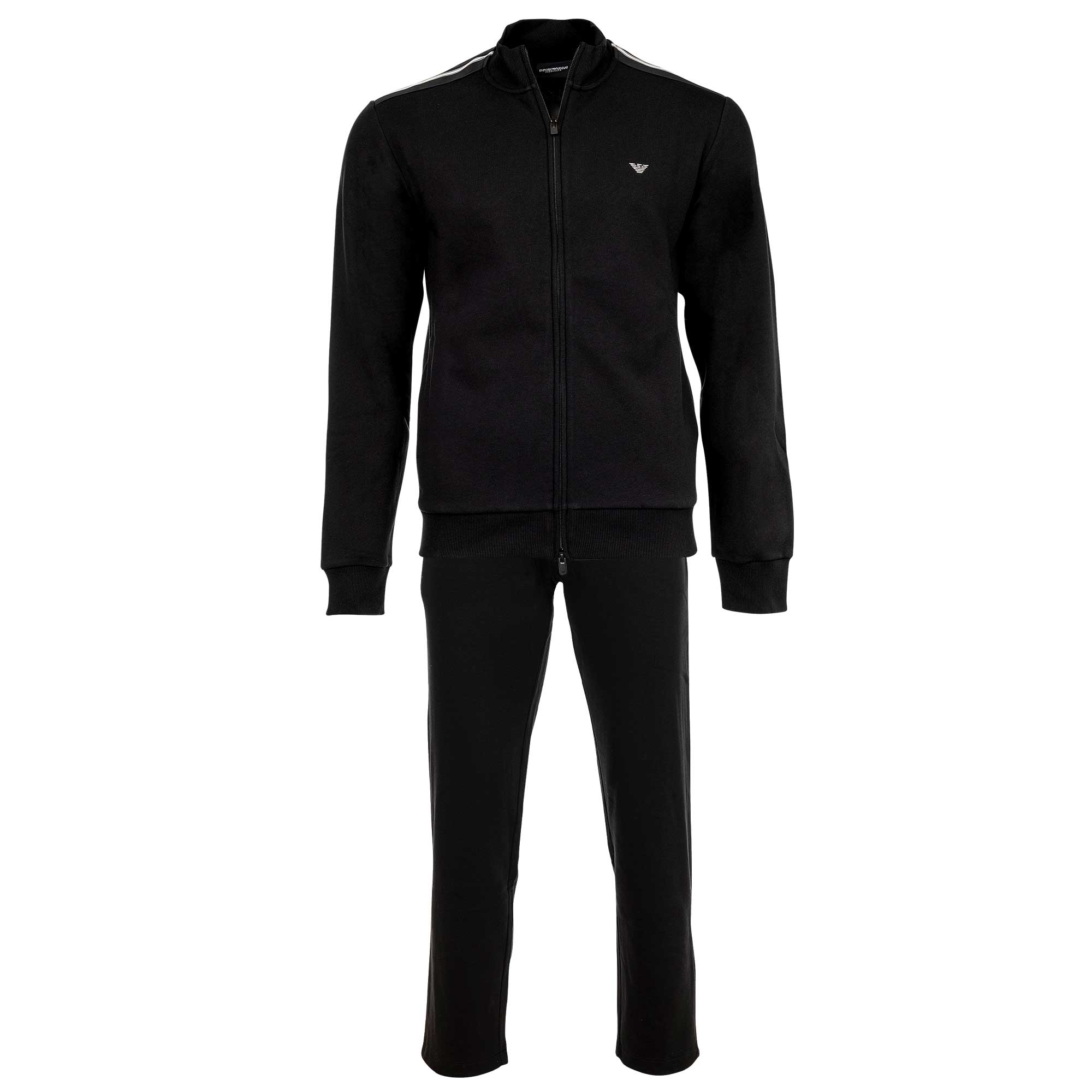 EMPORIO ARMANI men's leisure suit with zip-jacket - BASIC TERRY, full zip tracksuit, cotton-blend