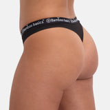 Bamboo basics ladies String EMMA, 6-pack - Logo waistband, breathable, Single Jersey