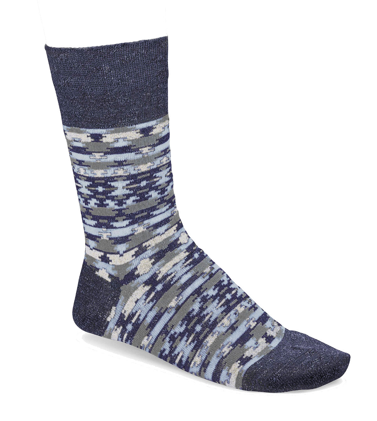 BIRKENSTOCK Herren Socken - Strumpf, Ethno Linen, Jacquard, Leinen-Viskose Garn