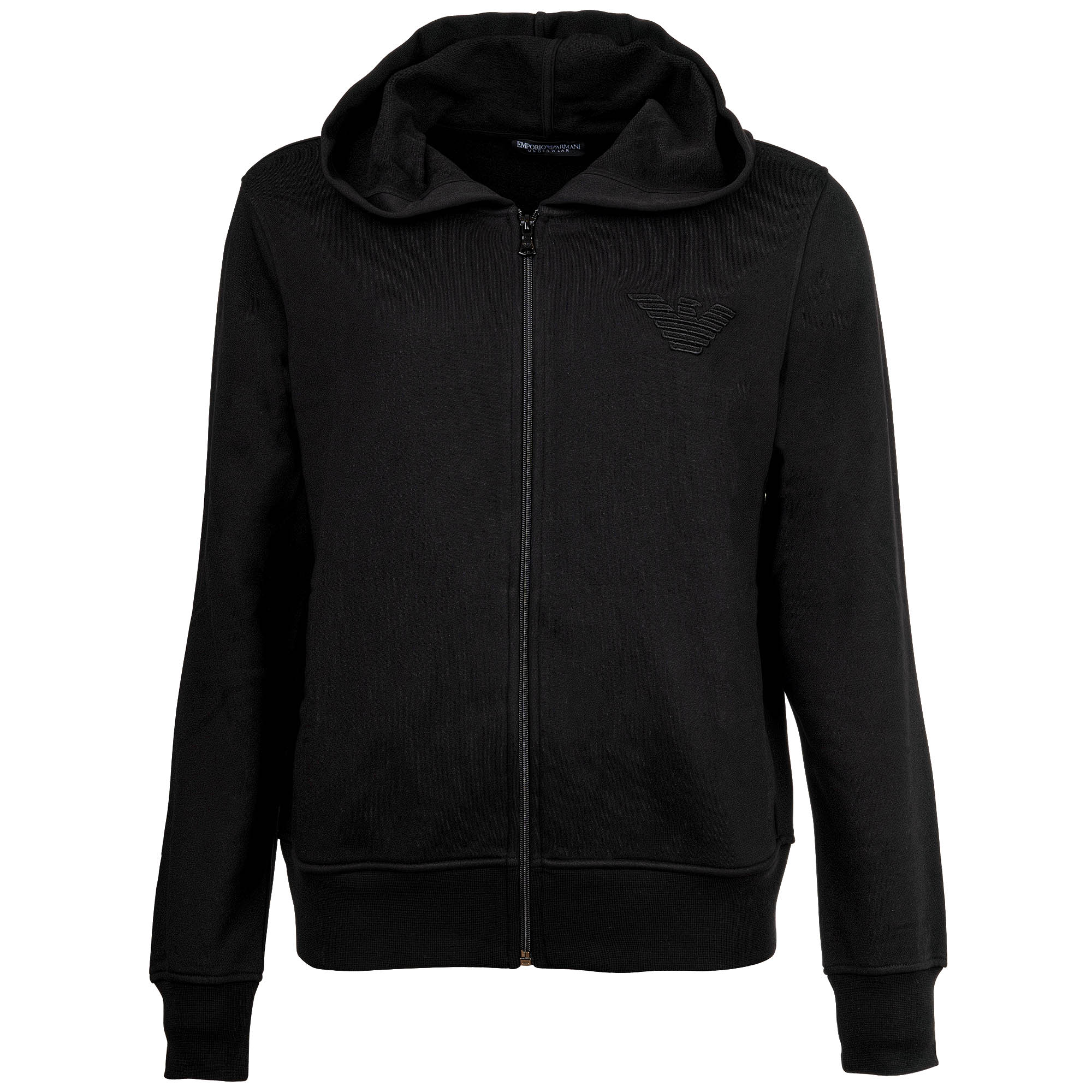 EMPORIO ARMANI Damen Sweatjacke mit Kapuze - ICONIC TERRY, Hooded Full Zip Sweatshirt, Cotton-Mix