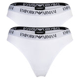 EMPORIO ARMANI women's thong, 2-pack - ESSENTIAL COTTON, T-Thong, Cotton Stretch