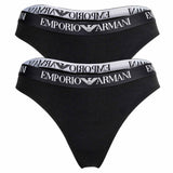 EMPORIO ARMANI women's thong, 2-pack - ESSENTIAL COTTON, T-Thong, Cotton Stretch