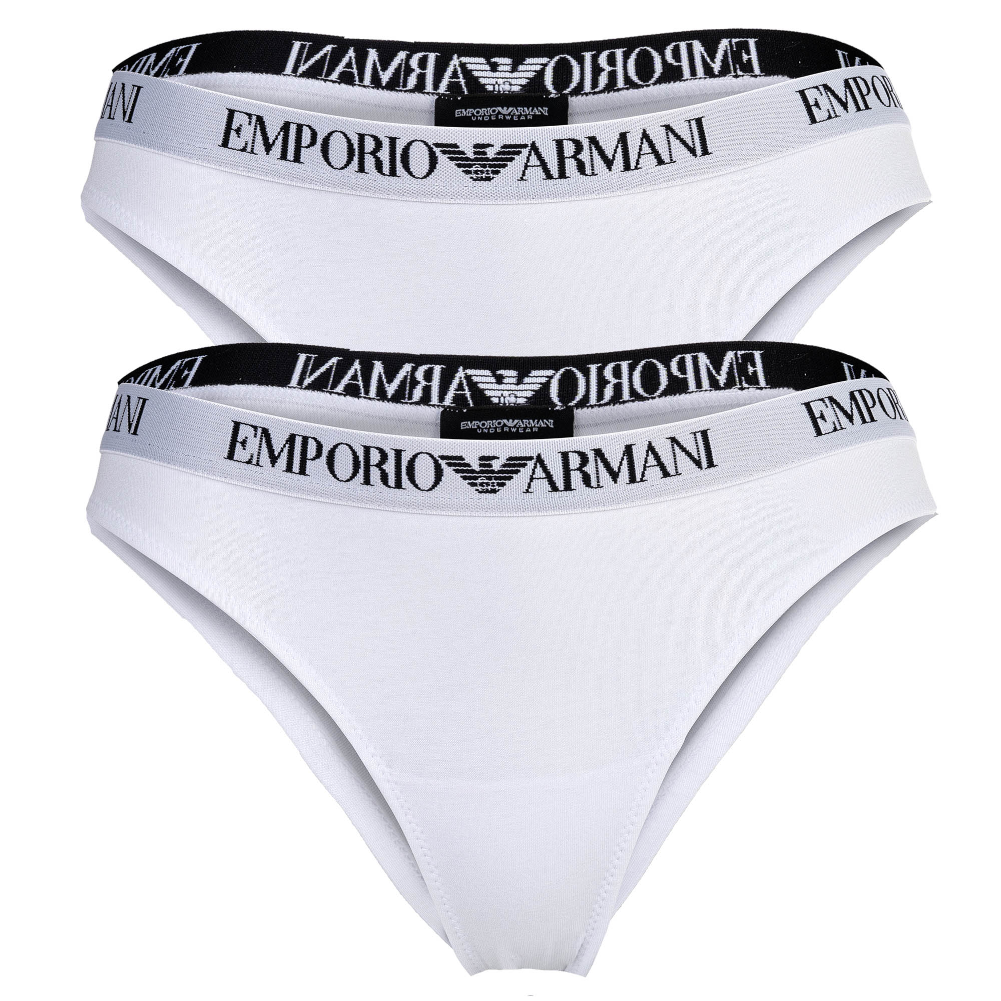 EMPORIO ARMANI Damen Slips, 2er Pack - ESSENTIAL COTTON, Brazilian, Cotton Stretch