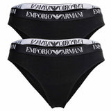 EMPORIO ARMANI Damen Slips, 2er Pack - ESSENTIAL COTTON, Brazilian, Cotton Stretch