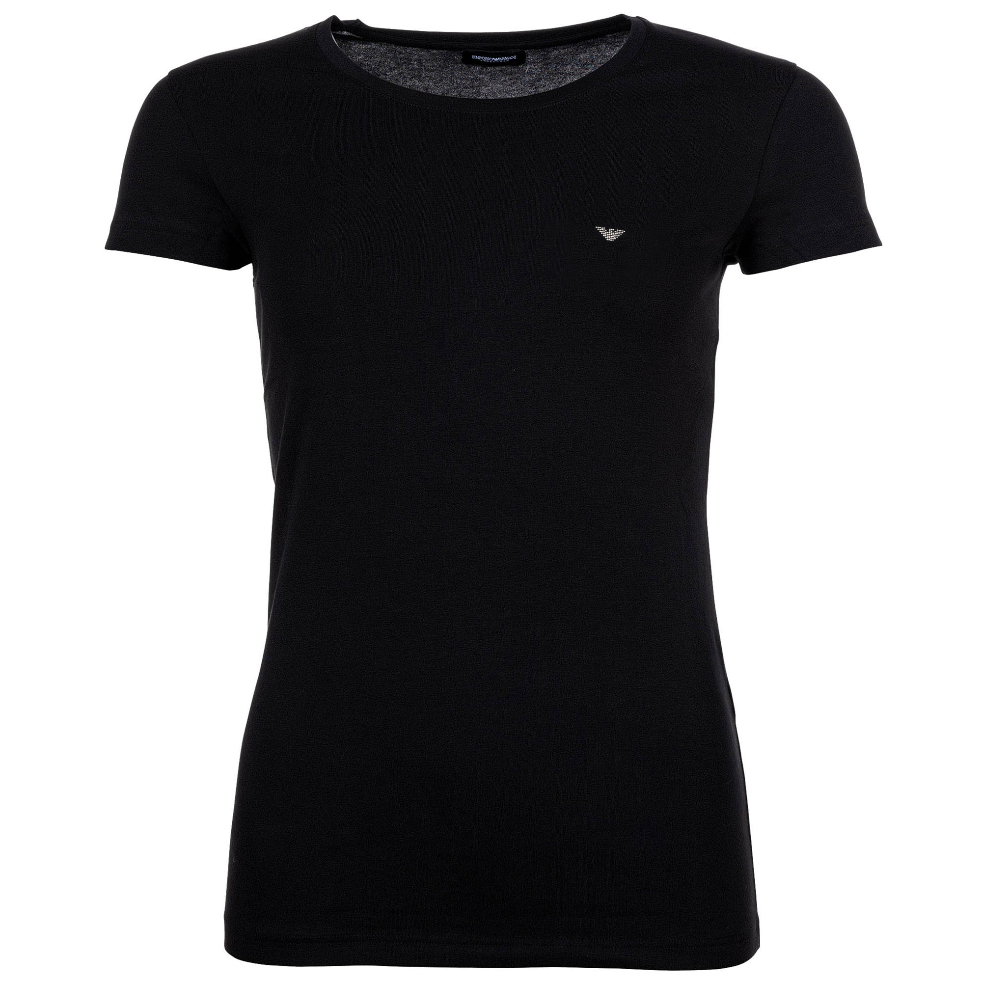 EMPORIO ARMANI Damen T-Shirt, Rundhals - ESSENTIAL STUDS, Regular Fit, Viskose Stretch