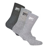 FILA 3 Paar Socken Unisex - Frottee Tennissocken, Crew Socks, Logobund, 35-46