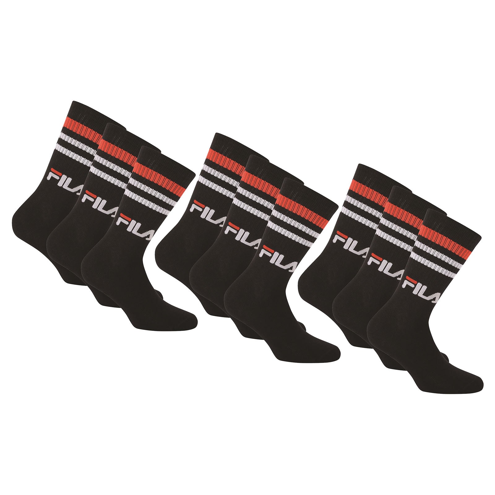 FILA Unisex Socks 9 pairs - Street, Sport, Lifestyle, Socks Set, Stripes, 35-46