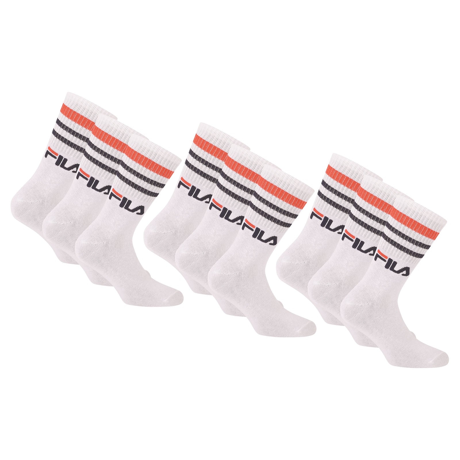 FILA Unisex Socks 9 pairs - Street, Sport, Lifestyle, Socks Set, Stripes, 35-46
