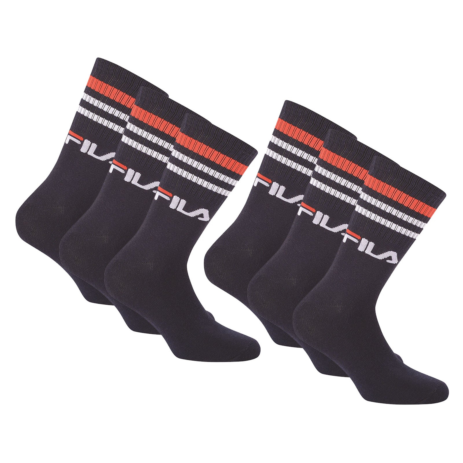 FILA Unisex Socken 6 Paar - Street, Sport, Lifestyle, Socks Set, Stripes, 35-46