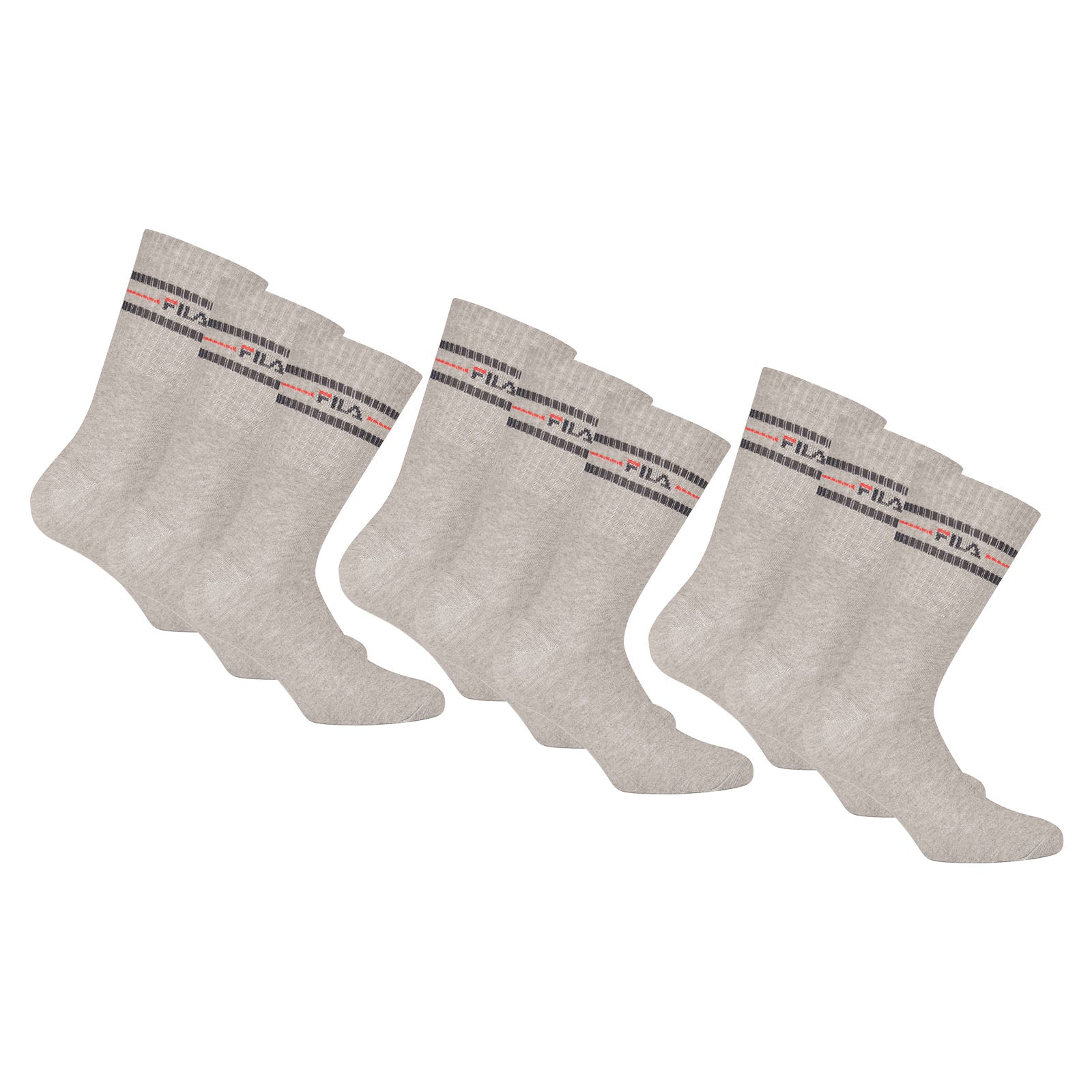 FILA Unisex Socken 9 Paar - Street, Sport, Lifestyle, Socks Set, Stripes (3x 3 Paar)