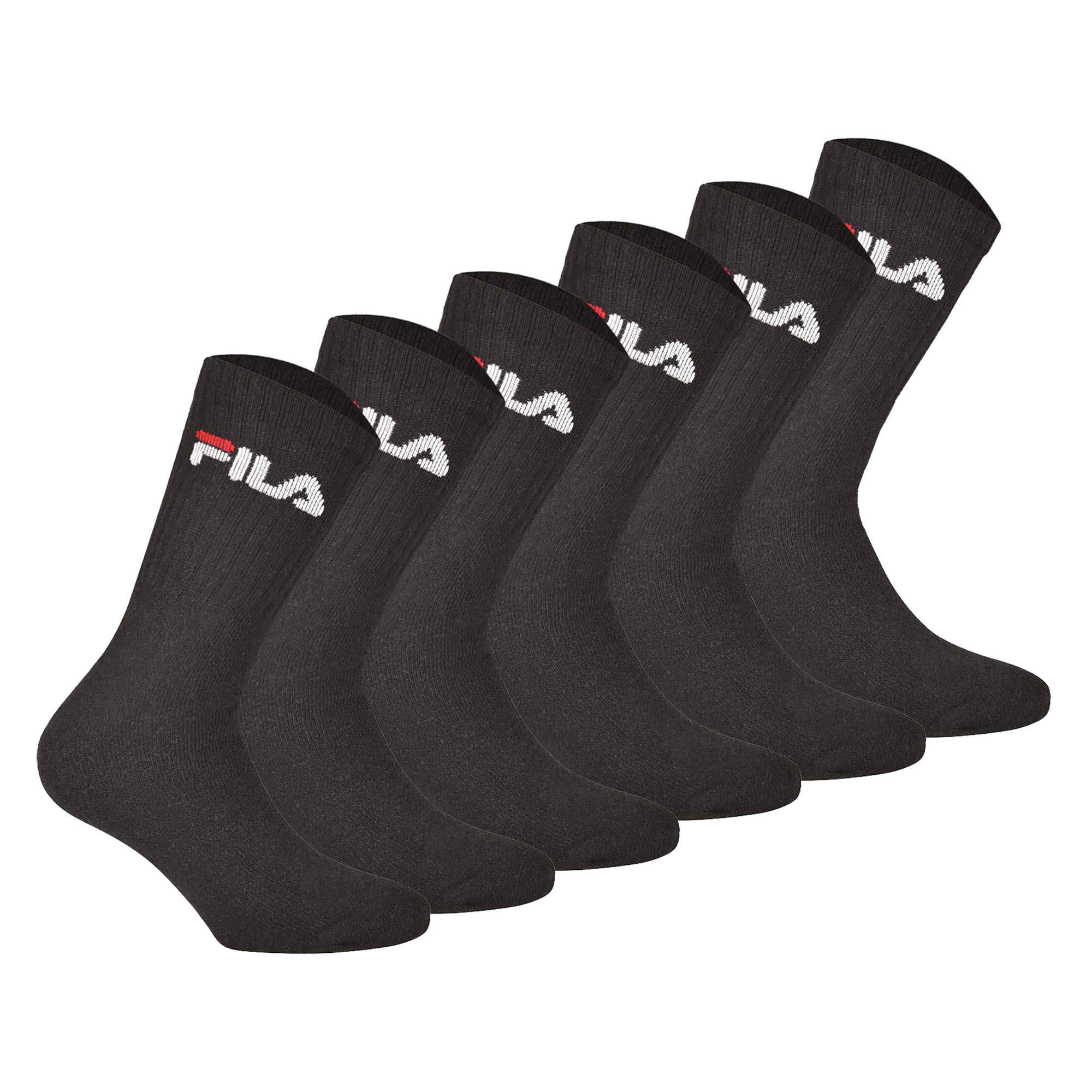 FILA Unisex Socken, 6er Pack - Crew Socks, Frottee, Tennis, Sport (2x 3 Paar)