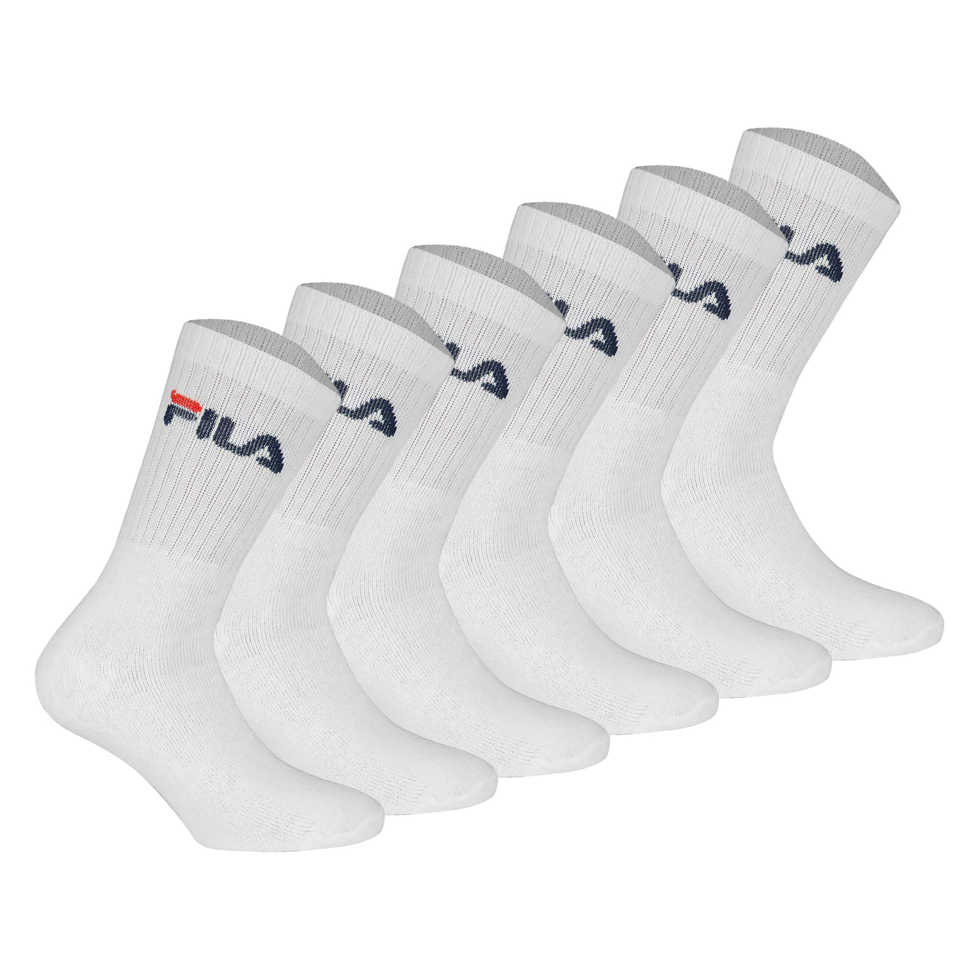FILA Unisex Socken, 6er Pack - Crew Socks, Frottee, Tennis, Sport (2x 3 Paar)