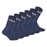 FILA Unisex Socken, 6er Pack - Crew Socks, Frottee, Tennis, Sport (2x 3 Paar)