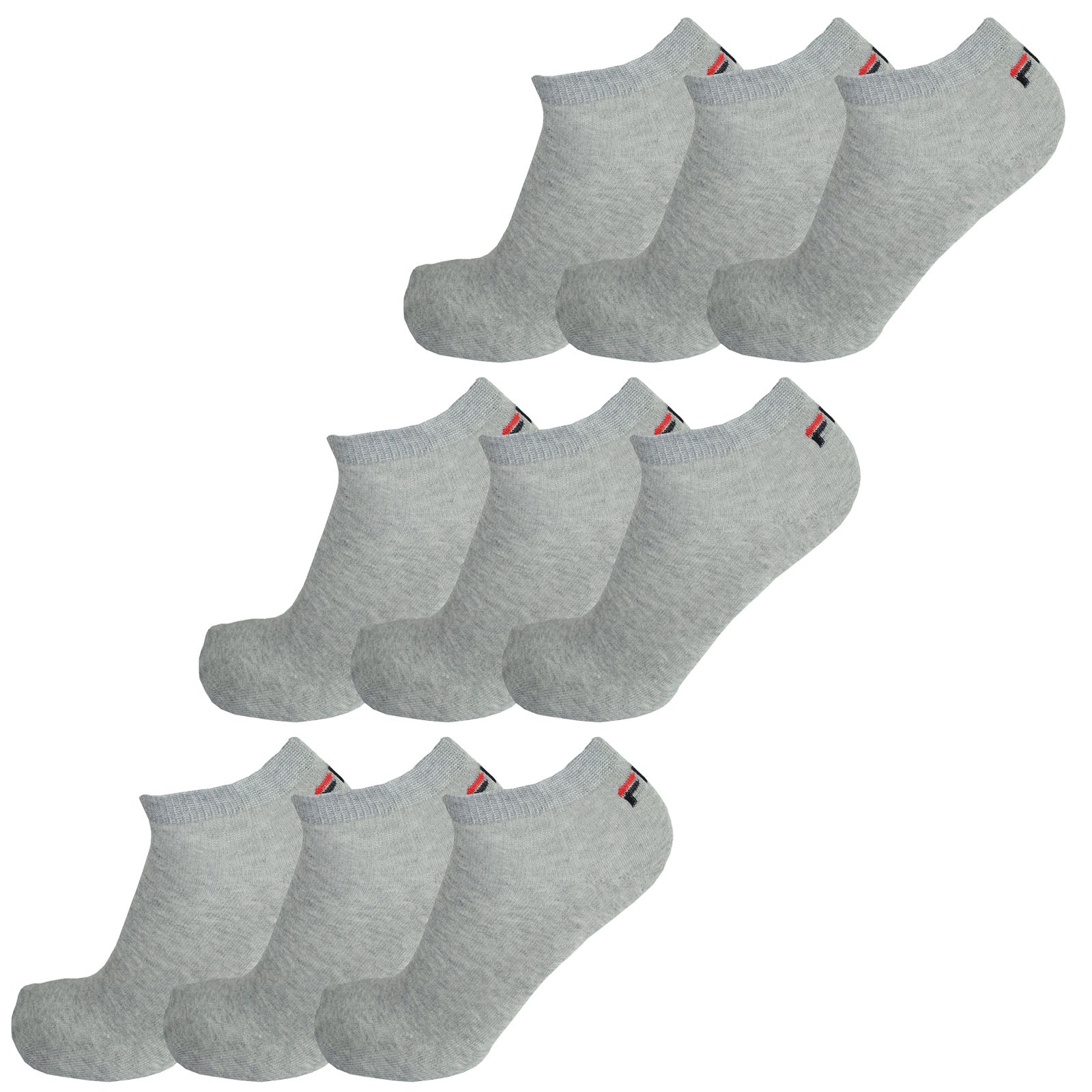 Fila 9 Paar Socken, Invisible Sneakers Unisex, einfarbig, 35-46 (3x 3er Pack)