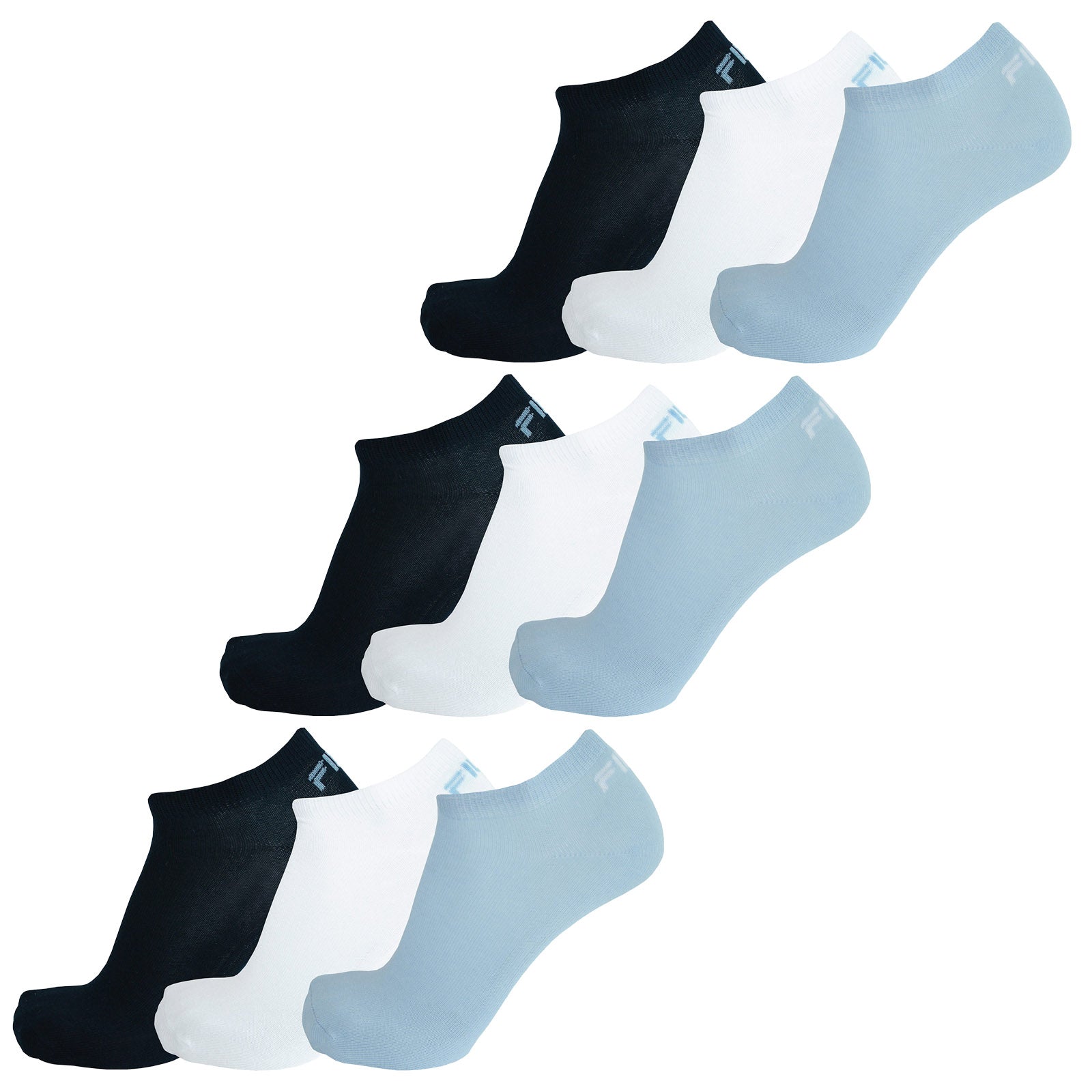 Fila 9 Paar Socken, Invisible Sneakers Unisex, einfarbig, 35-46 (3x 3er Pack)