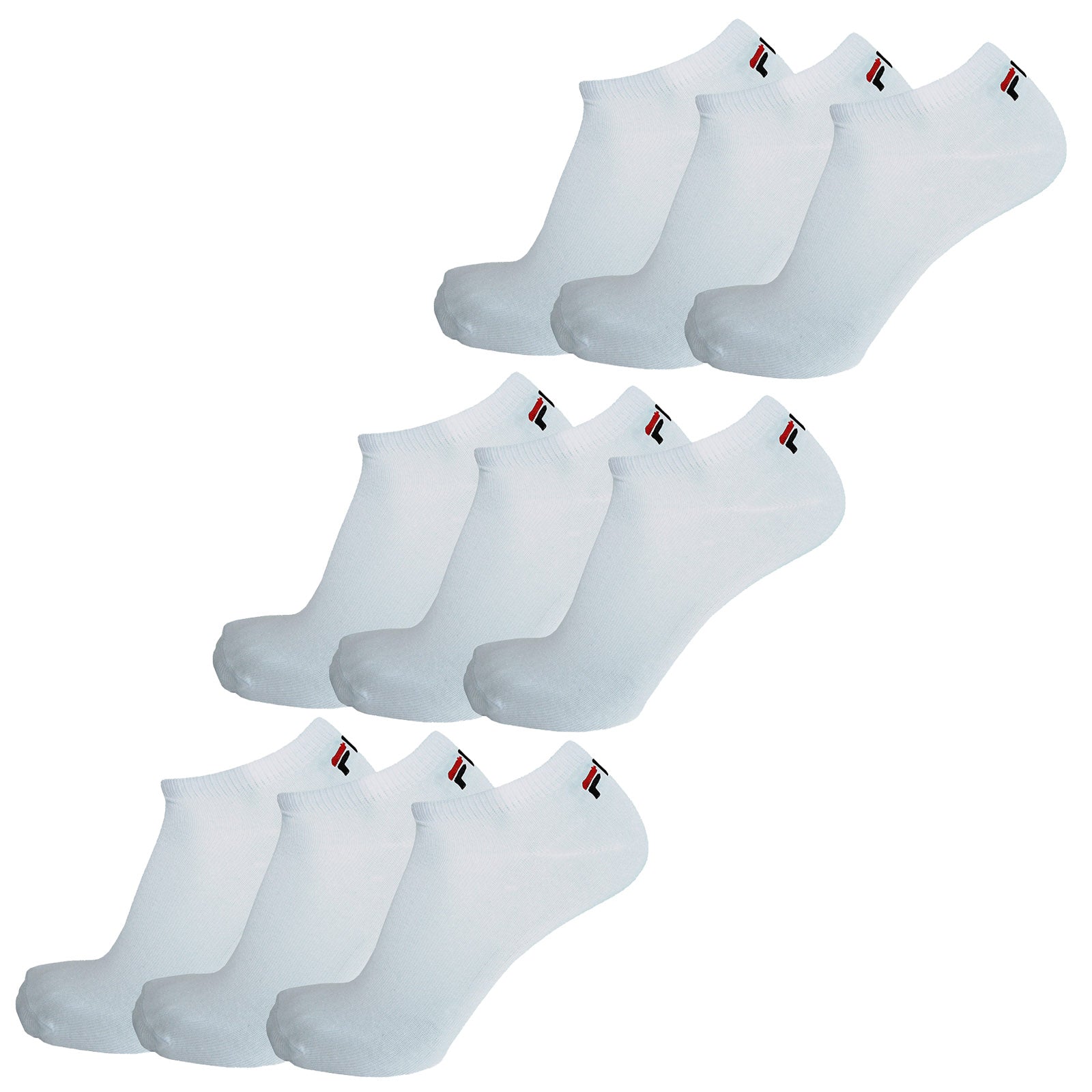 Fila 9 Paar Socken, Invisible Sneakers Unisex, einfarbig, 35-46 (3x 3er Pack)
