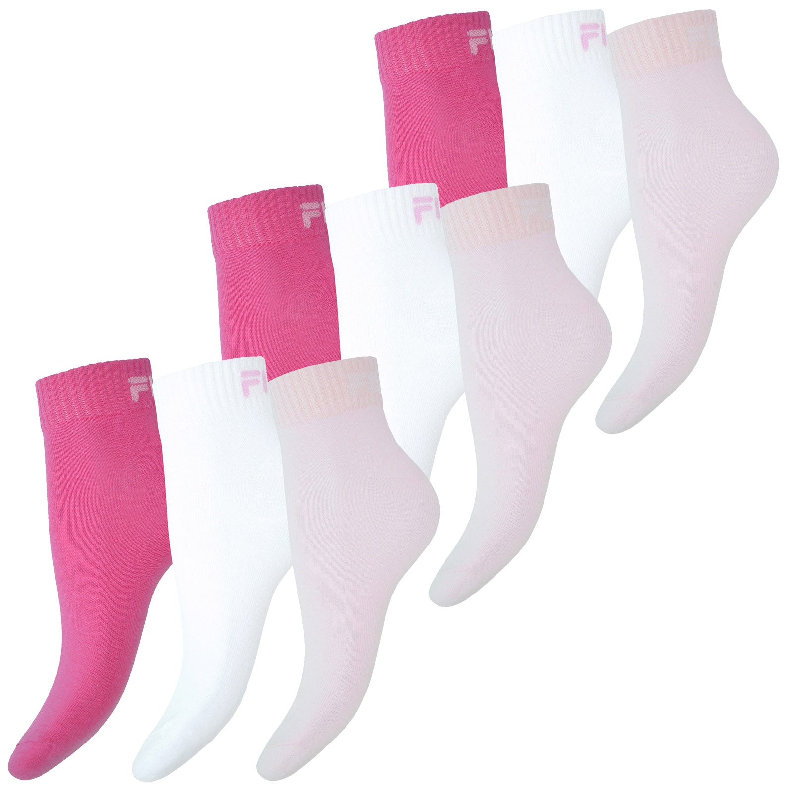 Fila 9 Paar Socken, Quarter Socks, Sneakers Unisex, Trainer, 35-46 (3x 3er Pack)