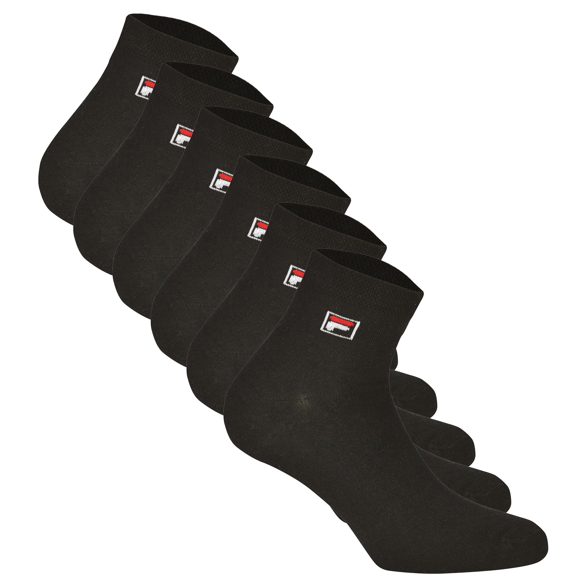 FILA Quarter Socken Unisex, 6 Paar - Kurzsocken, Sport, Logo-Bund, uni, 35-46