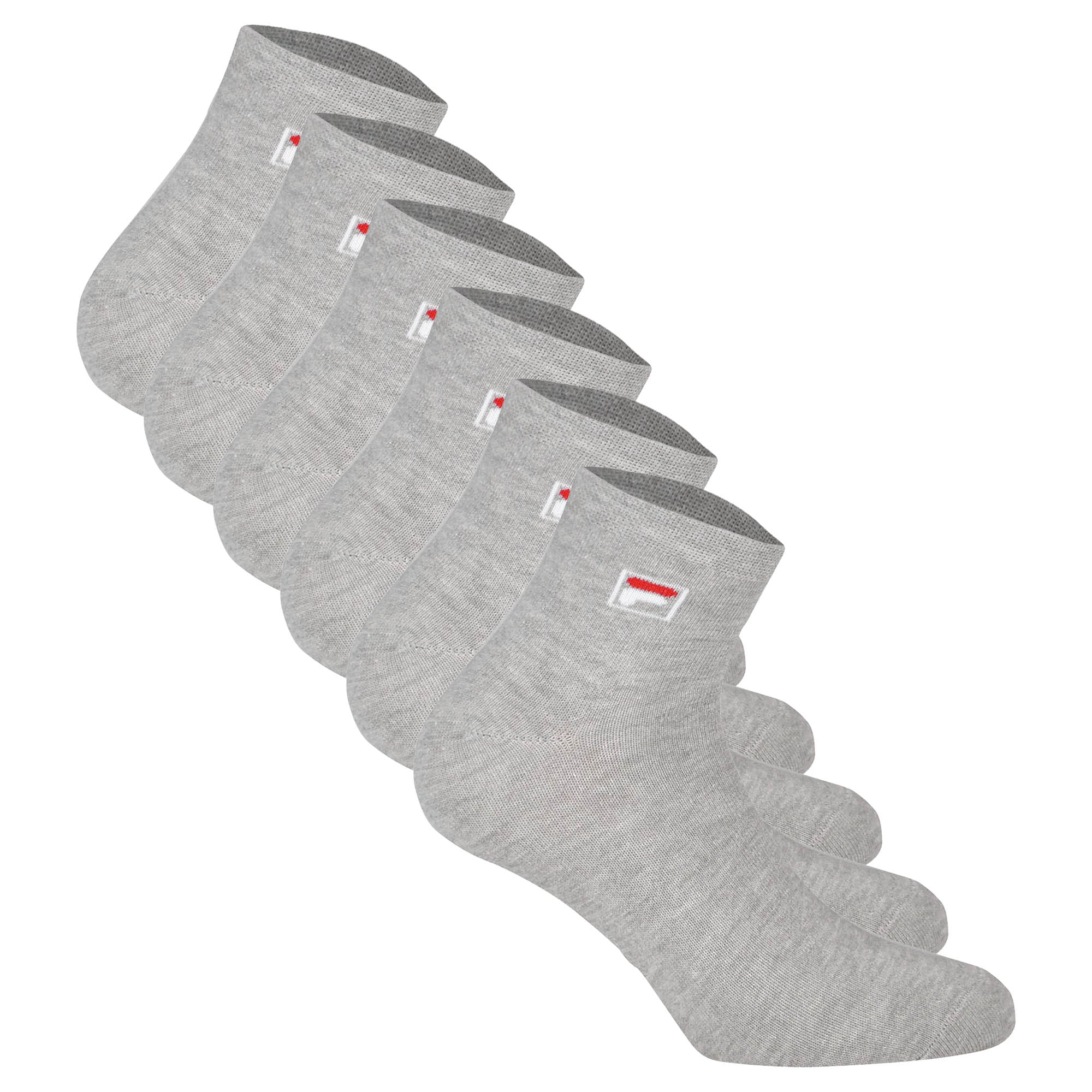 FILA Quarter Socken Unisex, 6 Paar - Kurzsocken, Sport, Logo-Bund, uni, 35-46