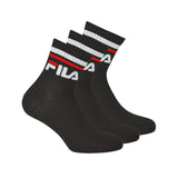 FILA Unisex Socken, 3 Paar Quarter - Kurzsocken, Sport, Logo-Bund, uni