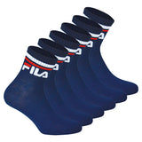 FILA Unisex Socken, 6 Paar Quarter - Kurzsocken, Sport, Logo-Bund, uni
