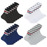 FILA Unisex Socken, 6 Paar Quarter - Kurzsocken, Sport, Logo-Bund, uni