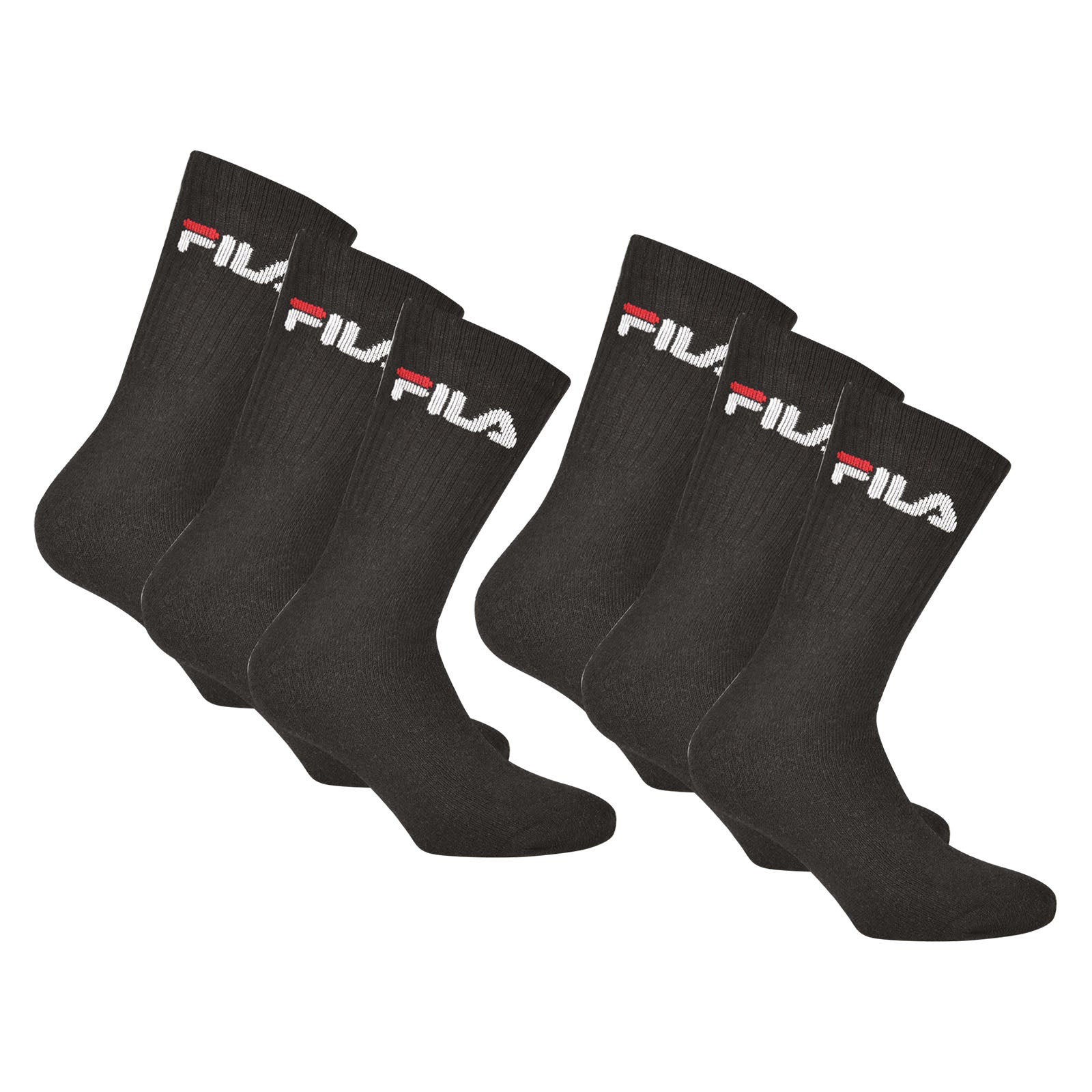 FILA Unisex Socken 6 Paar - Tennissocken, Crew Socks, Frottee, Sport (2x3-Pack)
