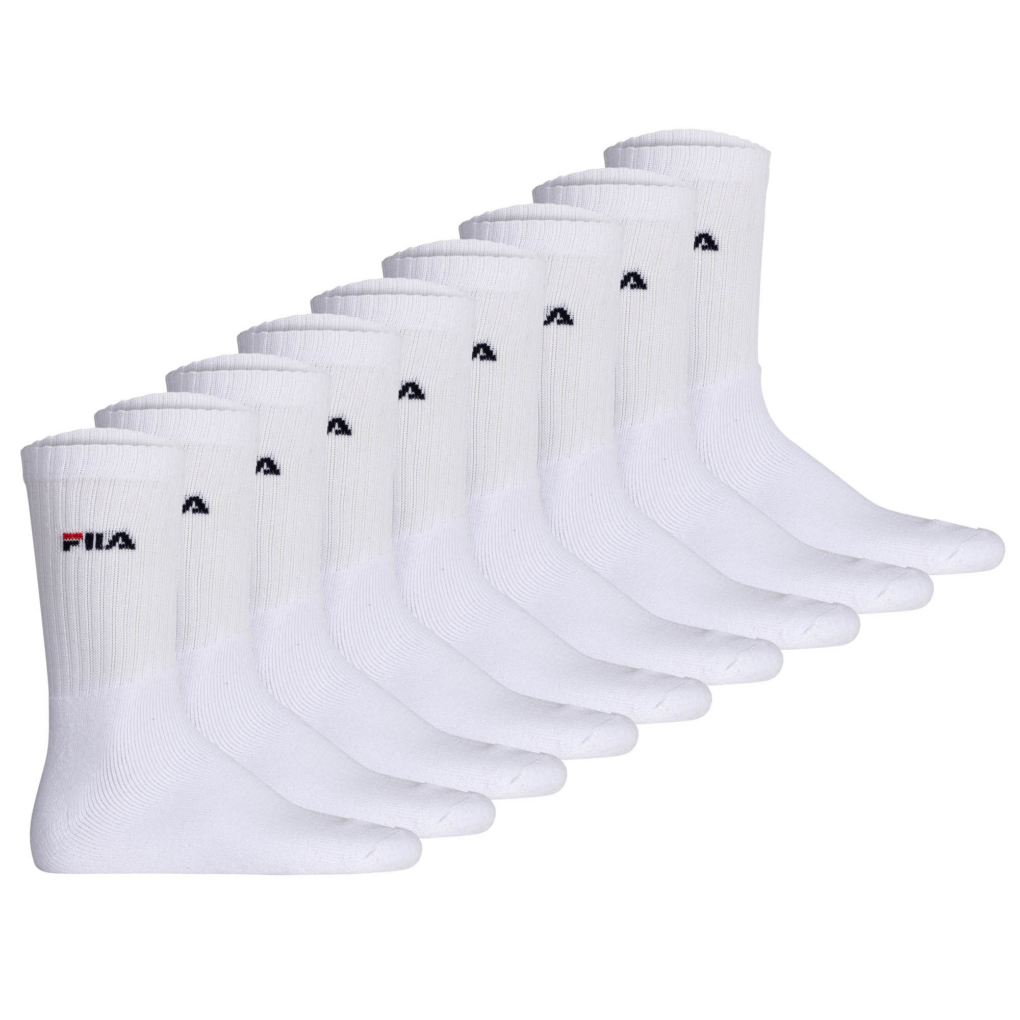 FILA Unisex Socken, 9er Pack - Tennissocken, Crew Socks, Logo