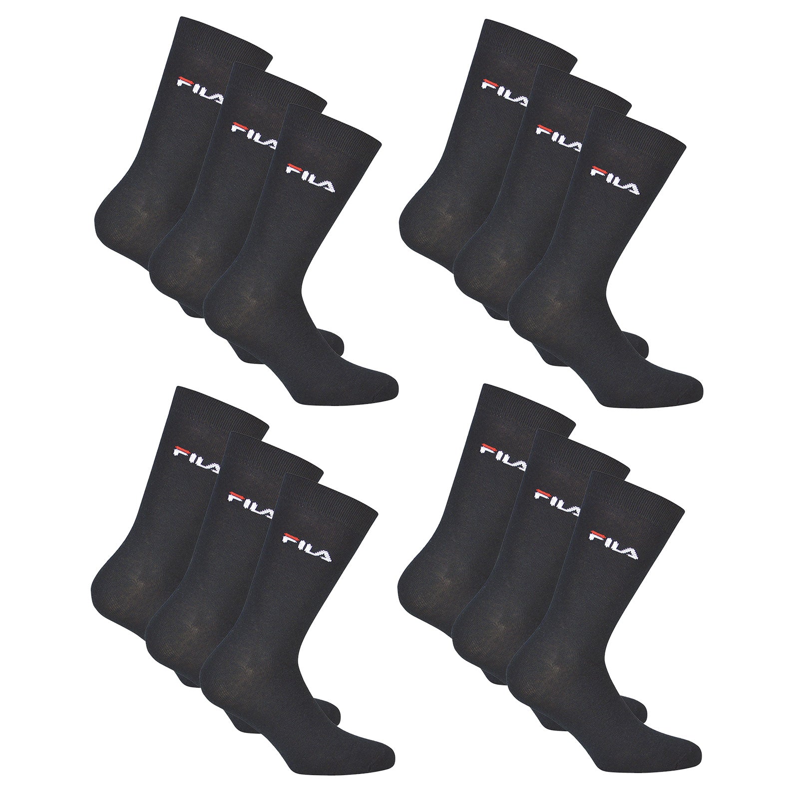 FILA Unisex socks, 12 pairs - Stockings, Street, Sport, Socks Set, Logo (4x 3 Pack)