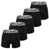 FC Barcelona Men’s Boxer Shorts, 5-Pack - Boxer Briefs, Cotton Blend, Logo Waistband, Solid Color