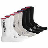 FC Barcelona Unisex Socks, 7-Pack – Tennis Socks, Lettering Logo, Cotton Blend, Plain