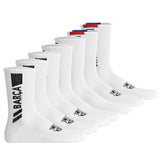 FC Barcelona Unisex Socks, 7-Pack – Tennis Socks, Lettering Logo, Cotton Blend, Plain