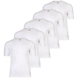 FC Barcelona Men’s T-Shirts, 5-Pack – U-Neck Undershirts, Cotton, Round Neck, Logo, Solid Color