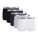 FILA Herren Boxer Shorts, 5er Pack - Logobund, Urban, Cotton Stretch, einfarbig
