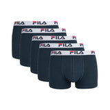 FILA Herren Boxer Shorts, 5er Pack - Logobund, Urban, Cotton Stretch, einfarbig