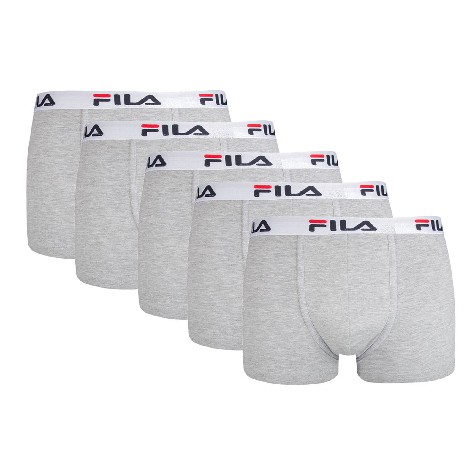 FILA Men's Boxer Shorts, 5-pack - Logo waistband, urban, cotton stretch, plain