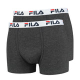 FILA Herren Boxer Shorts, 2er Pack - Baumwolle, einfarbig