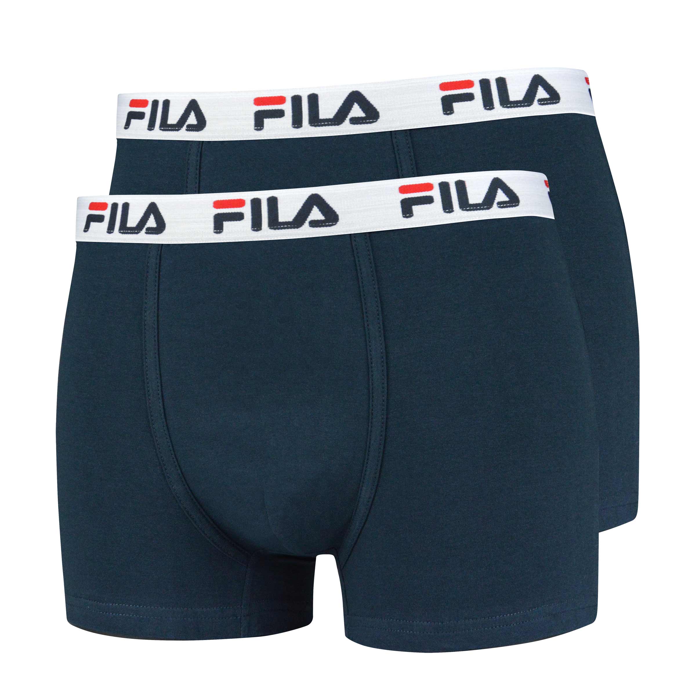 FILA Herren Boxer Shorts, 2er Pack - Baumwolle, einfarbig