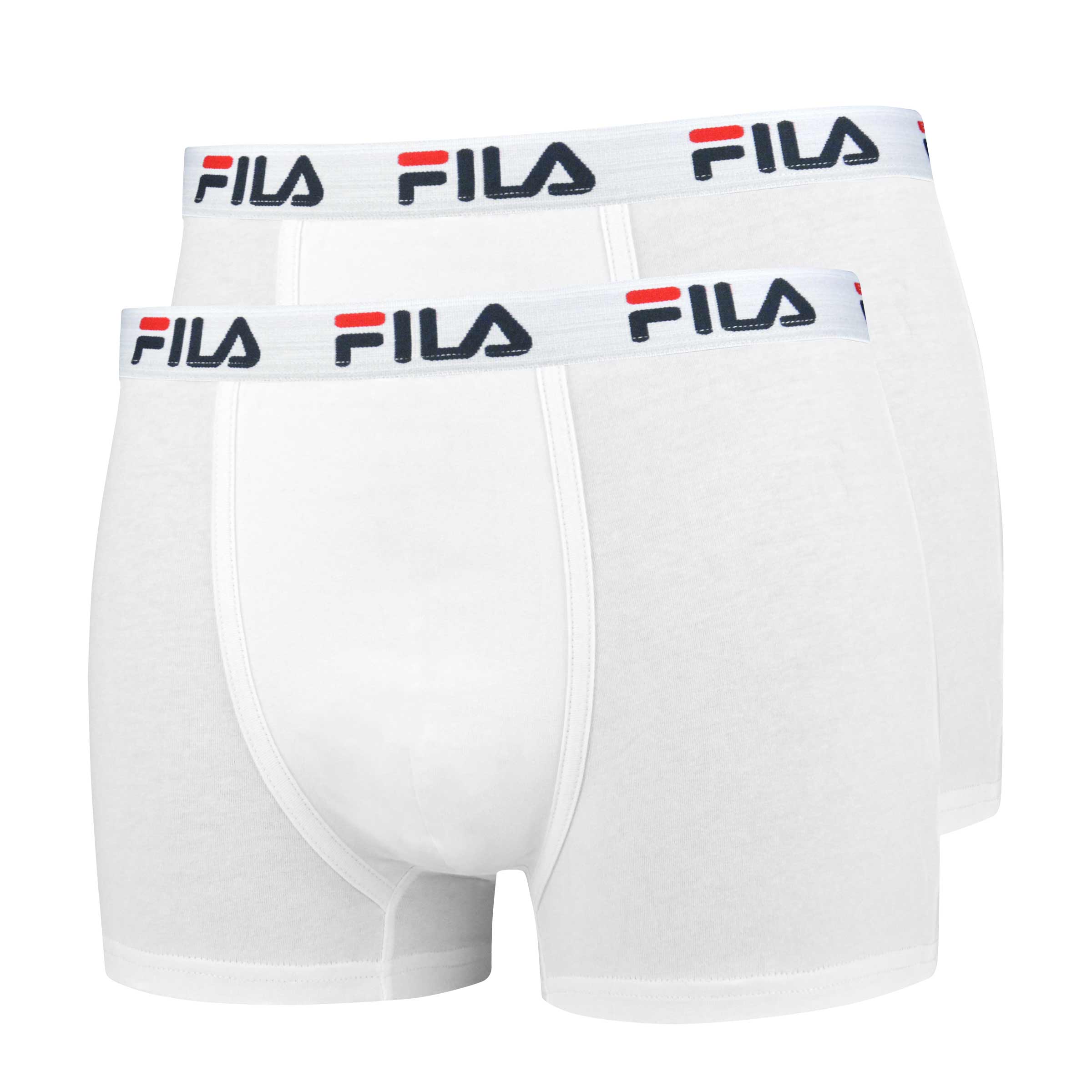 FILA Herren Boxer Shorts, 2er Pack - Baumwolle, einfarbig
