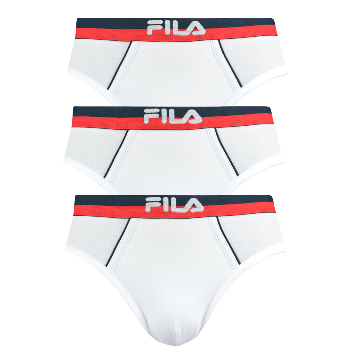 FILA Herren Slip, Multipack - Briefs, Logobund, Urban, Cotton Stretch, einfarbig