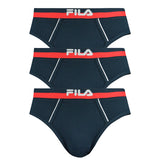FILA Herren Slip, 3er Pack - Briefs, Logobund, Urban, Cotton Stretch, einfarbig