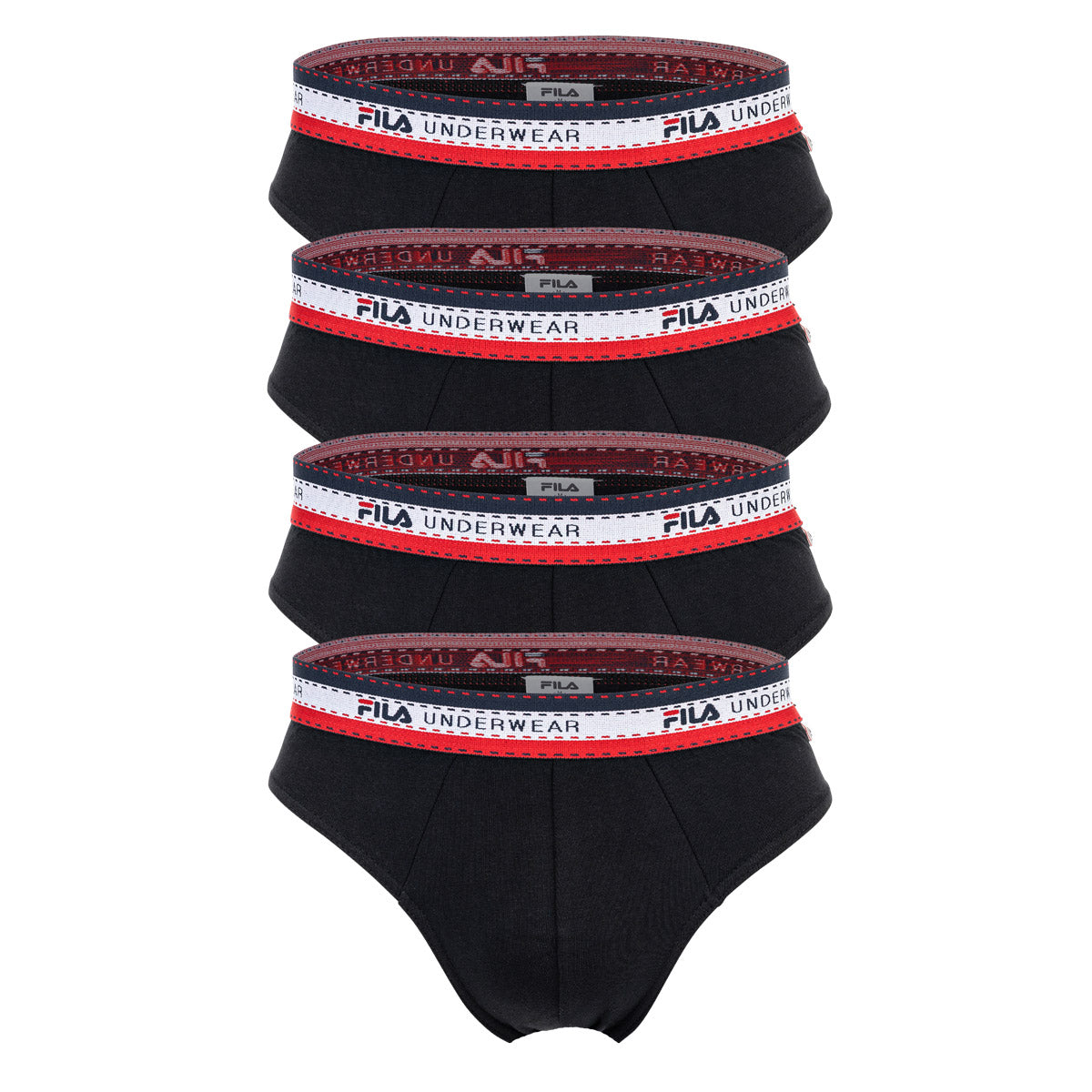 FILA Herren Slip, Multipack - Briefs, Logobund, Cotton Stretch, einfarbig