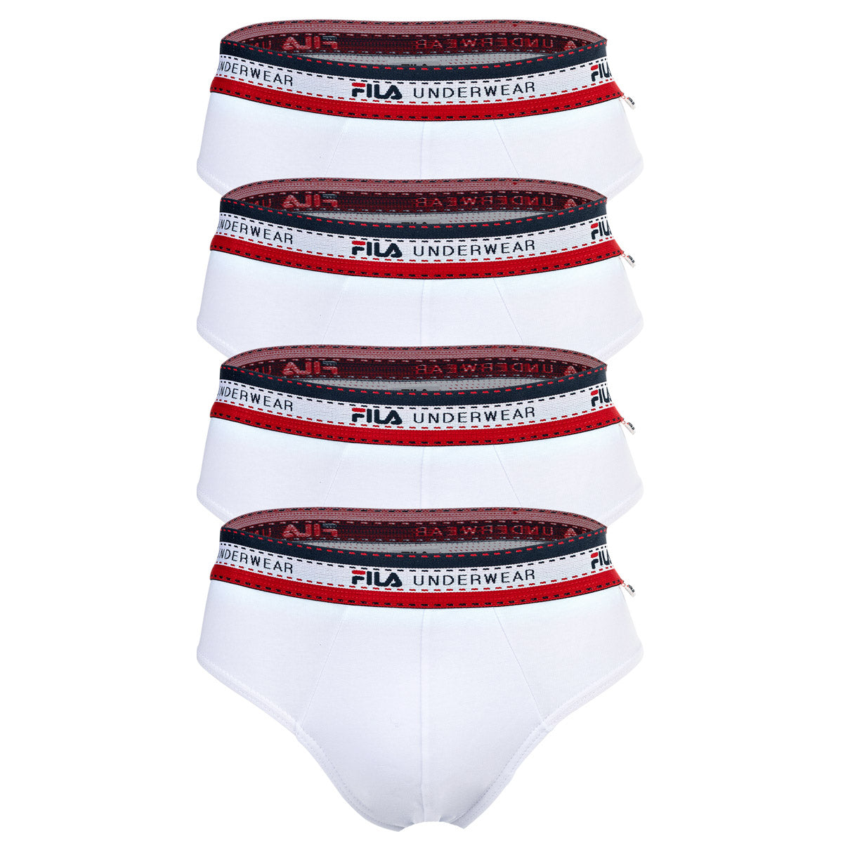 FILA Herren Slip, 4er Pack - Briefs, Logobund, Cotton Stretch, einfarbig