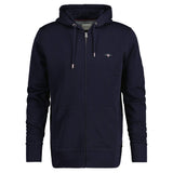 GANT Herren Sweatjacke - REGULAR SHIELD FULL ZIP HOODIE, Kapuze, Baumwoll-Mix