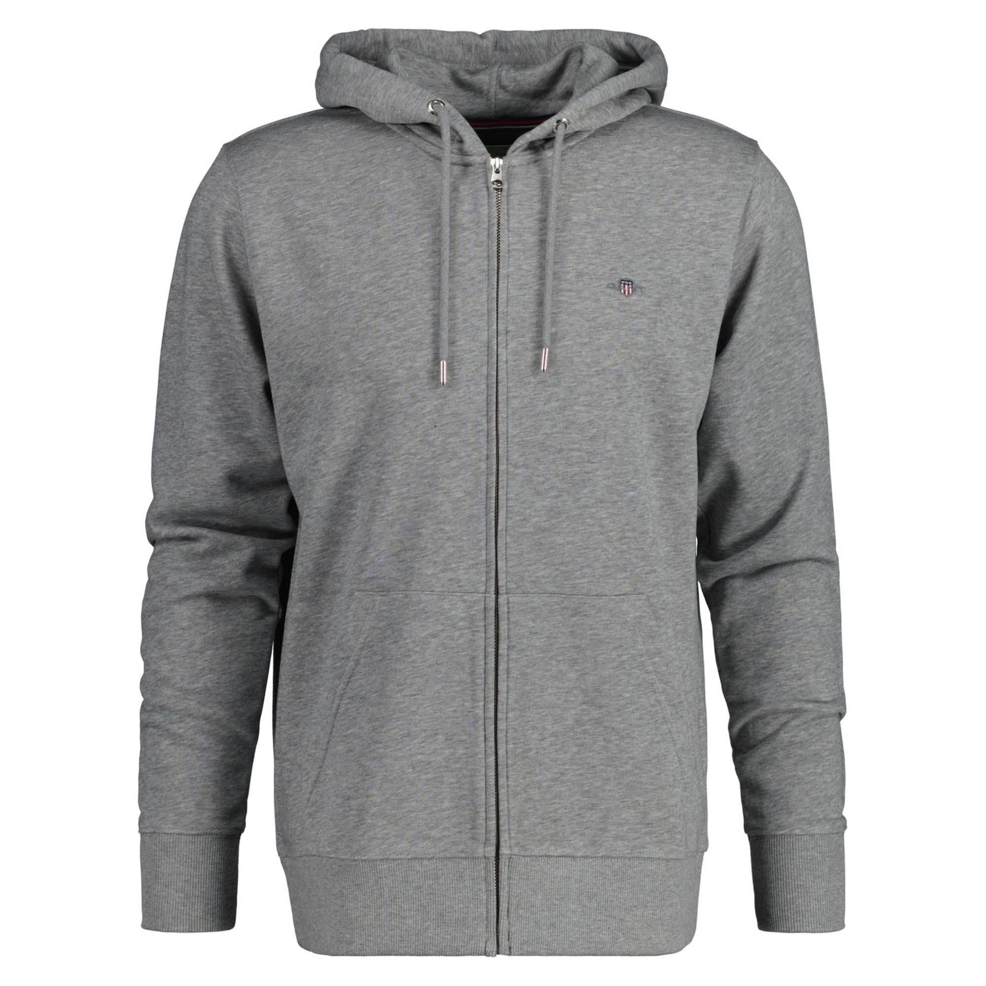GANT Herren Sweatjacke - REGULAR SHIELD FULL ZIP HOODIE, Kapuze, Baumwoll-Mix
