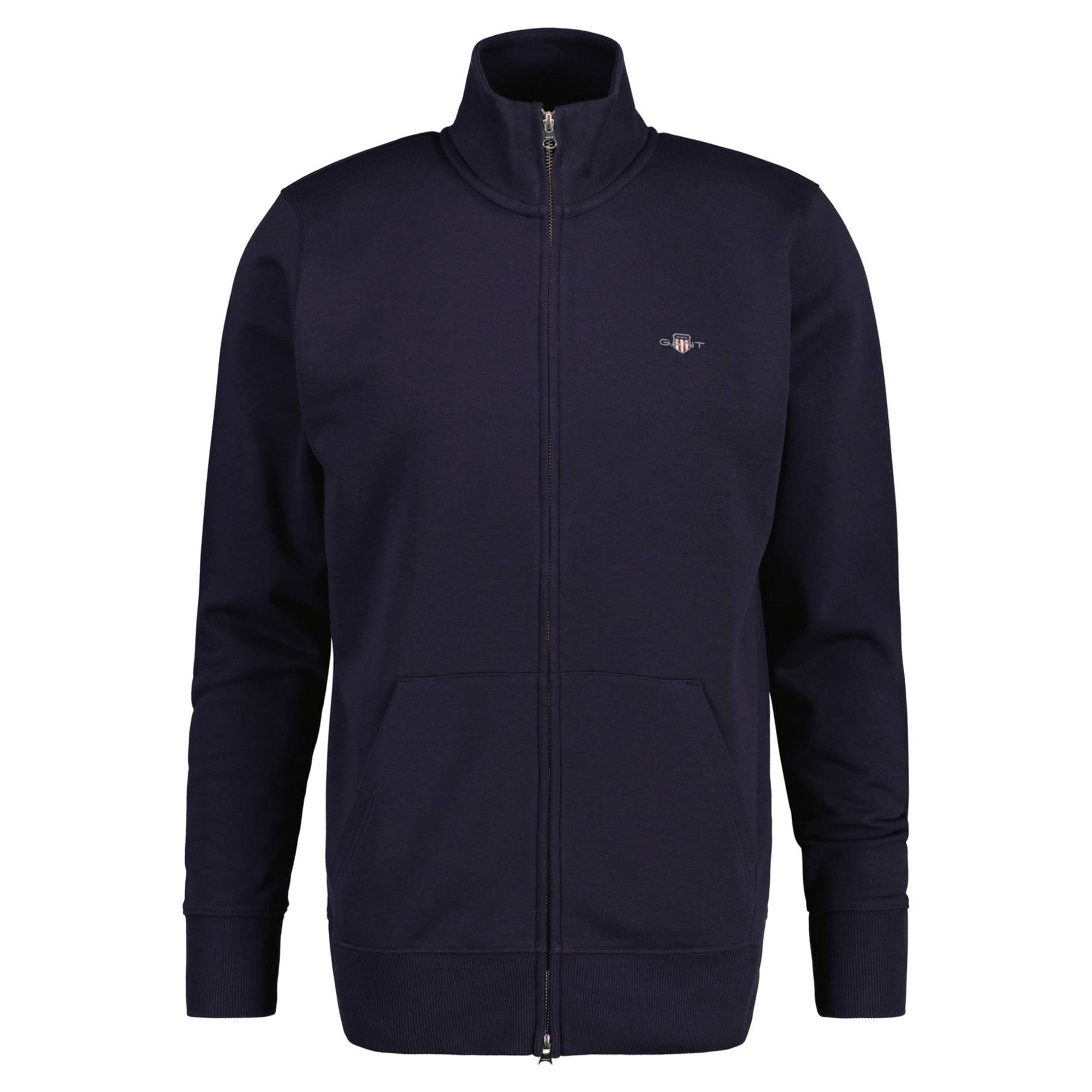 GANT Herren Sweatjacke - REGULAR SHIELD FULL ZIP SWEAT, Reißverschluss, Stehkragen